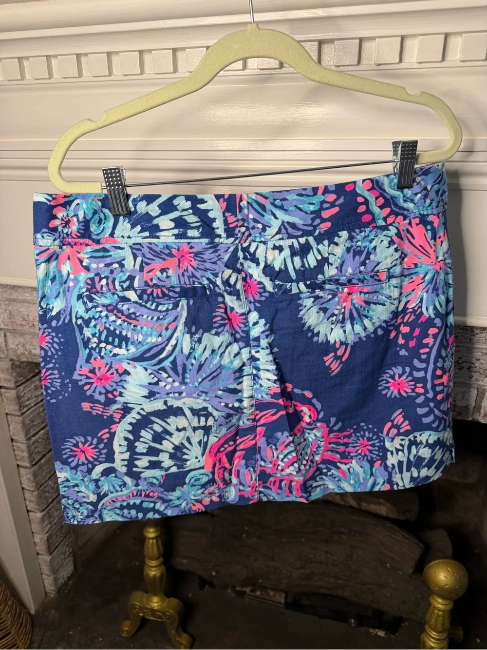 Lilly Pulitzer Nicki skort Deep Indigo Gypsea girl patriotic print size 10